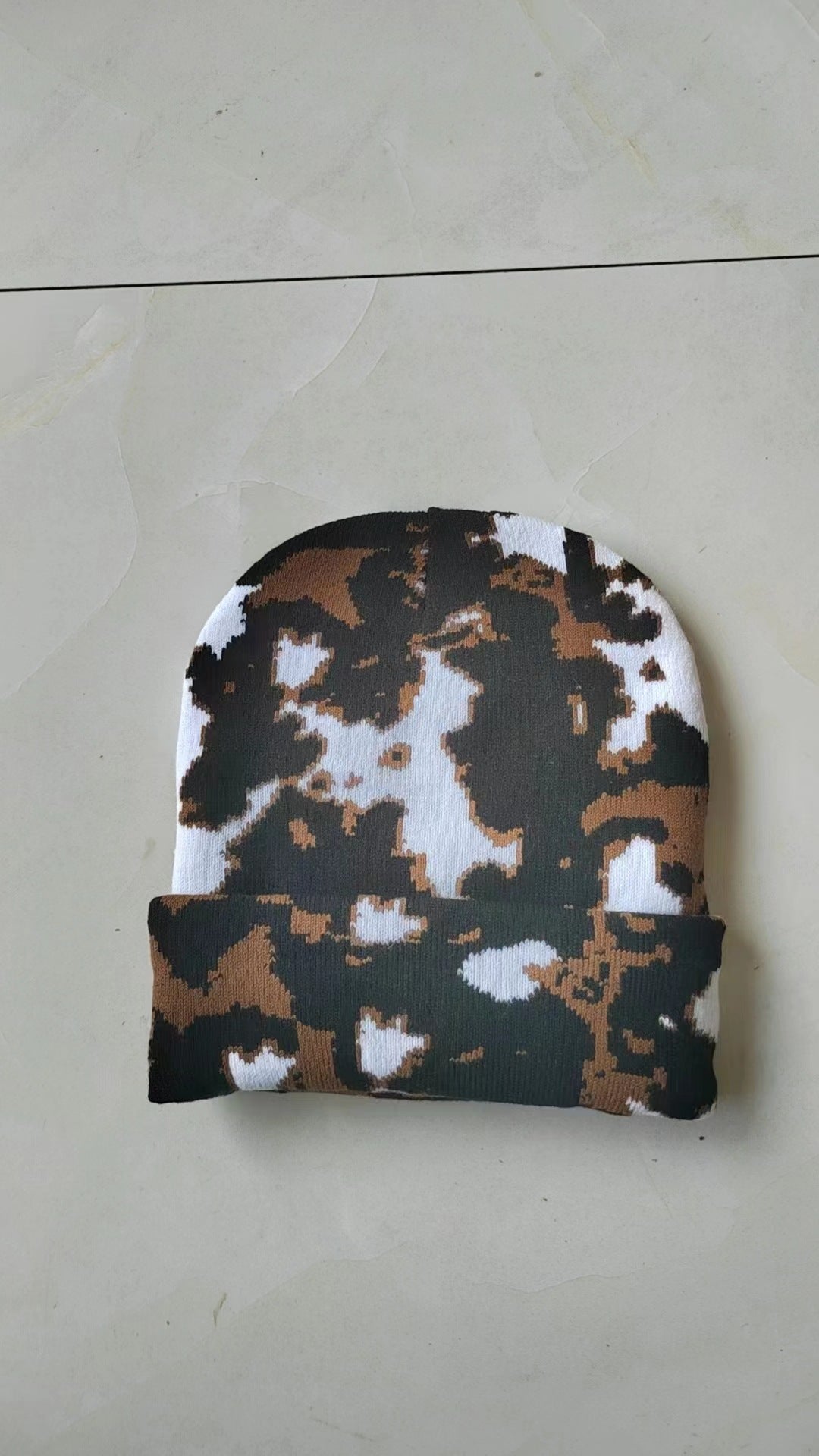 Wholesale Cute Leopard Print Cow Knitted Beanie